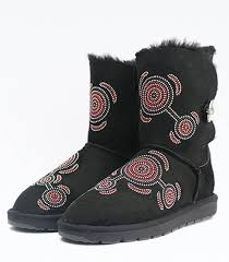 Aboriginal Crystsl Button Shearers Ugg Boots