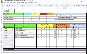 record workouts with a spreadsheet