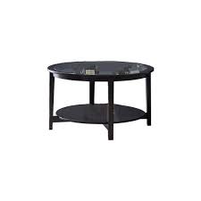 Black Small Round Glass Coffee Table