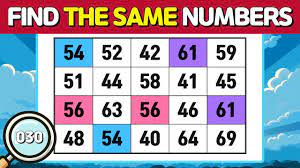 🔎Find the same numbers #030 - YouTube