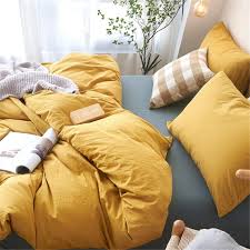 Warm Ginger Yellow Bedding Sets 4 Pcs