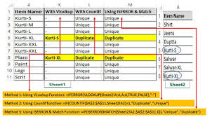 how to identifying duplicate values in