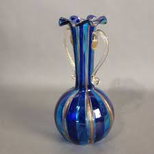 multicolor murano glass vase with gold