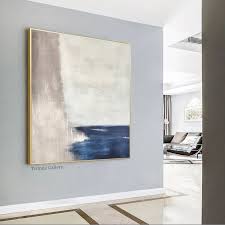 Blue Grey Abstract Painting Large