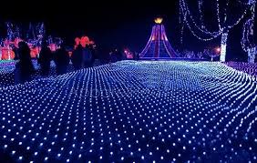 blue 100 led net mesh fairy lights