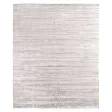 modern cream wool bamboo silk solid rug