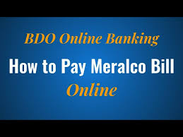 how to pay meralco bill with bdo