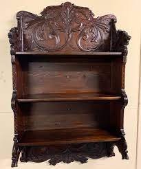 Highly Carved Figured Wall Book Shelf