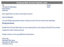 employee salary bank account opening