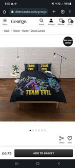 Disney Neon Team Evil Reversible Duvet