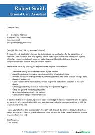 personal care istant cover letter