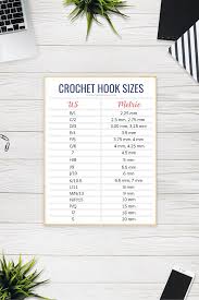 Crochet Hook Sizes Comparison Chart Rescued Paw Designs