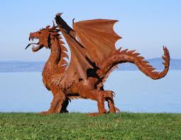 Huge Dragon With Wings Garden Sculpture