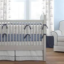grey and white cot bedding set