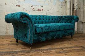 Crushed Velvet Chesterfield Sofa