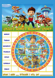Paw Patrol Personalised Reward Chart With Free Stickers And