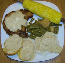 southern fried pork chops with creamy