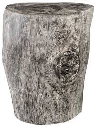 chamcha wood stool gray stone rustic