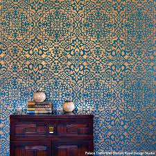 The great collection of stencil wallpaper for desktop, laptop and mobiles. How To Stencil A Wallpaper Look For Less Wall Murals Diy Feature Wall Wallpaper Moroccan Wall Stencils