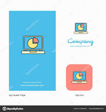 Pie Chart Laptop Company Logo App Icon Splash Page Design