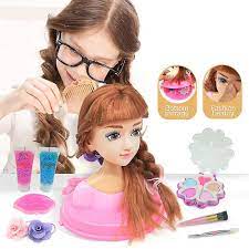 kids toy dolls half body makeup comb