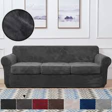 rhf velvet couch cover 4 piece sofa