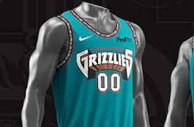 With our vintage nba jereys you have the ability to convey your team pride and your own unique style. Grizzlies Throw Back To Vancouver Early Memphis Years With New Uniforms Sportslogos Net News