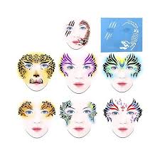 Hot 7pcs Reusable Soft Face Paint Stencil Facial Design Make