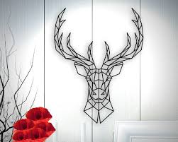 Deer Metal Wall Art Geometric Deer Head