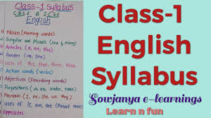 cl 1 english syllabus in telugu