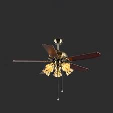 42 Inch Vintage Ceiling Fan With Wood Blade 3 Lights Glass Semi Flush Ceiling Light For Dining Room Takeluckhome Com