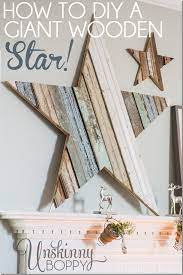 diy wood star mantlepiece tutorial