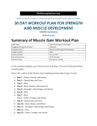 30 day workout plan for muscle gain pdf