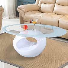 Mecor Glass Coffee Table With Round