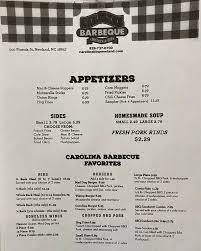 menu carolina barbeque carolina