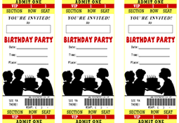 Printable Birthday Party Ticket Theme Party Invitations Templates