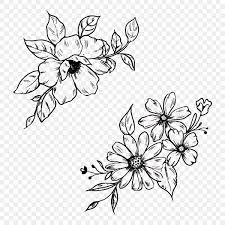 flowers black and white clipart images