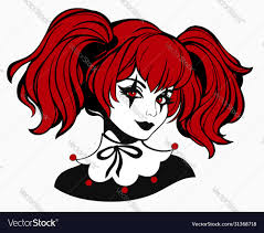 ponytails and clown makeup vector image