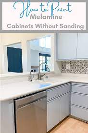 how to paint melamine cabinets my
