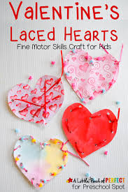 Valentines Laced Hearts Fine Motor Skills Craft For Kids