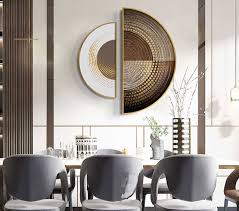 Two Part Semi Circular Painting With
