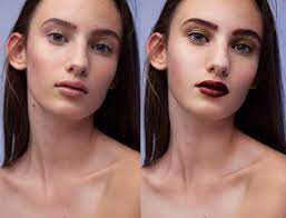 skin retouch and makeup with photo