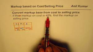 how to convert markup based on cost to