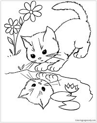 Download and print these water for kids coloring pages for free. Cat Looking At The Water Coloring Pages Funny Coloring Pages Coloring Pages For Kids And Adults