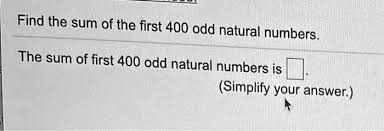 first 400 odd natural numbers