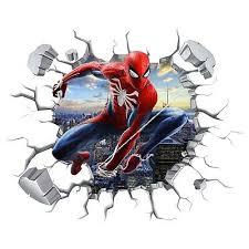 3d Marvel Spiderman Hole In Wall