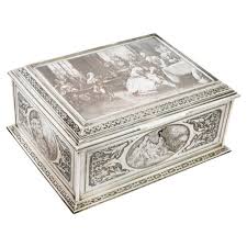 french silvered copper jewellery box