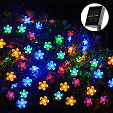 Dedeo 50 Led 22ft Waterproof Solar Christmas Lights For Decoration Outdoor Gardens Homes Wedding Holiday Party 8 In 1 Mode Multicolor