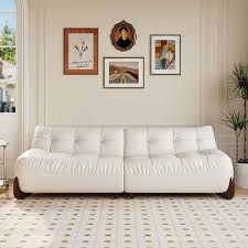 White Leather Upholstered 3 Seater Sofa