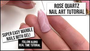 how to do pink marble nails rose